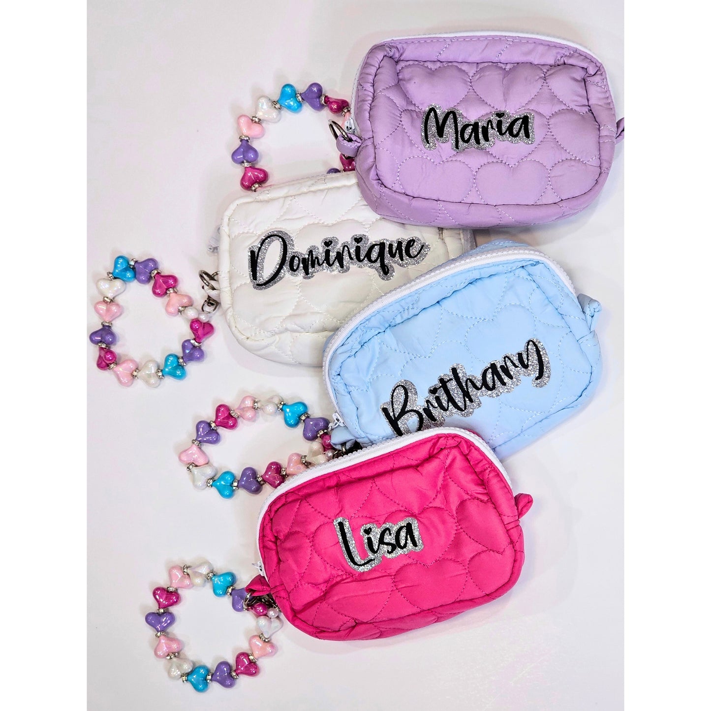 Heart Custom Puffer Pouch Bag