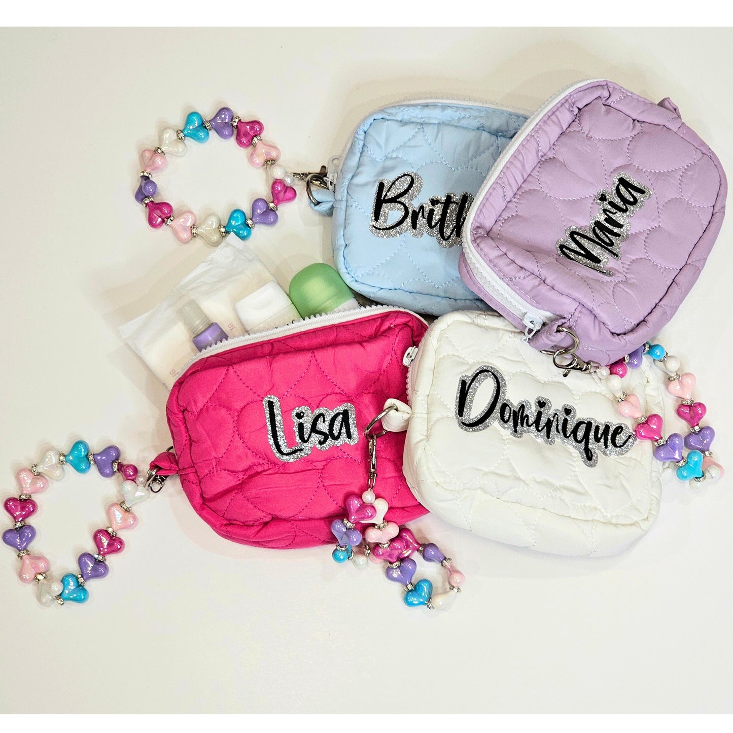 Heart Custom Puffer Pouch Bag