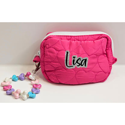 Heart Custom Puffer Pouch Bag