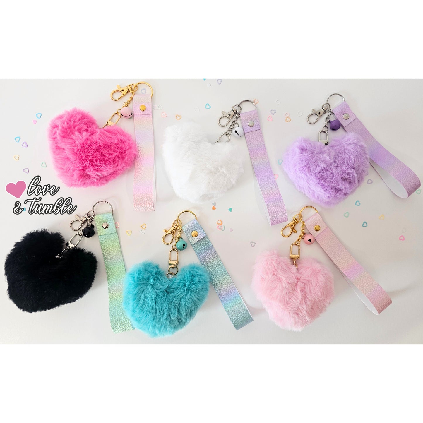 Fluffy Heart Keychain
