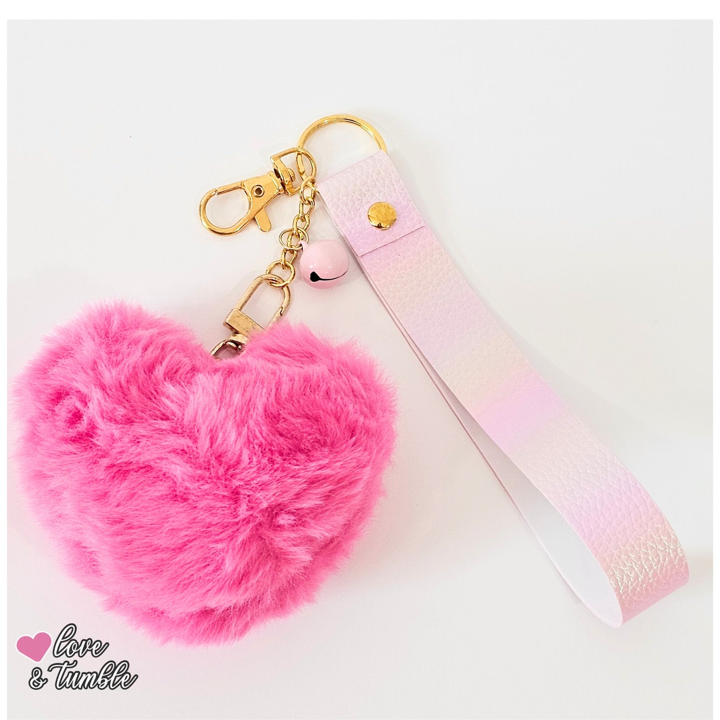 Fluffy Heart Keychain
