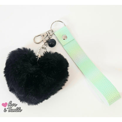 Fluffy Heart Keychain