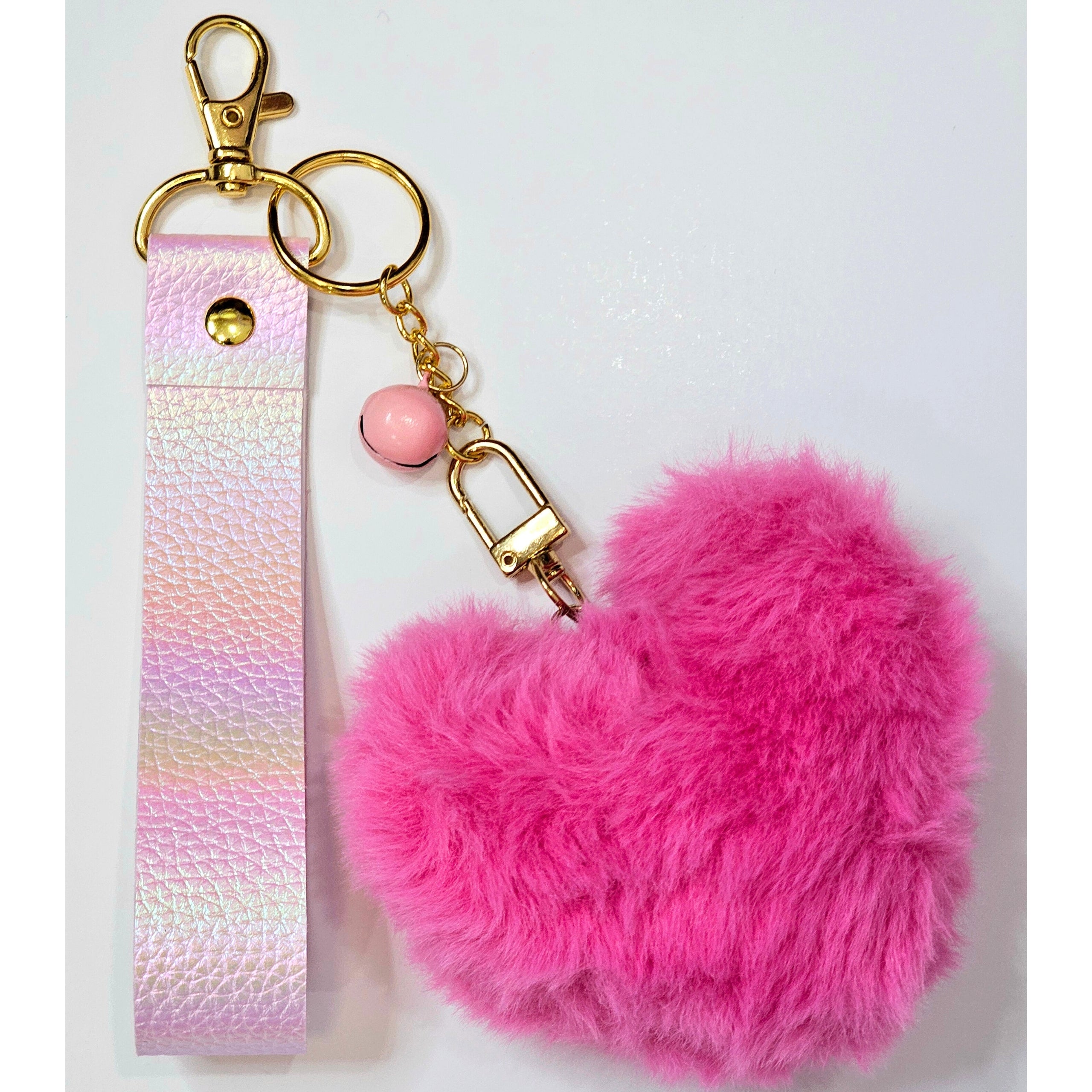 Fluffy Heart Keychain