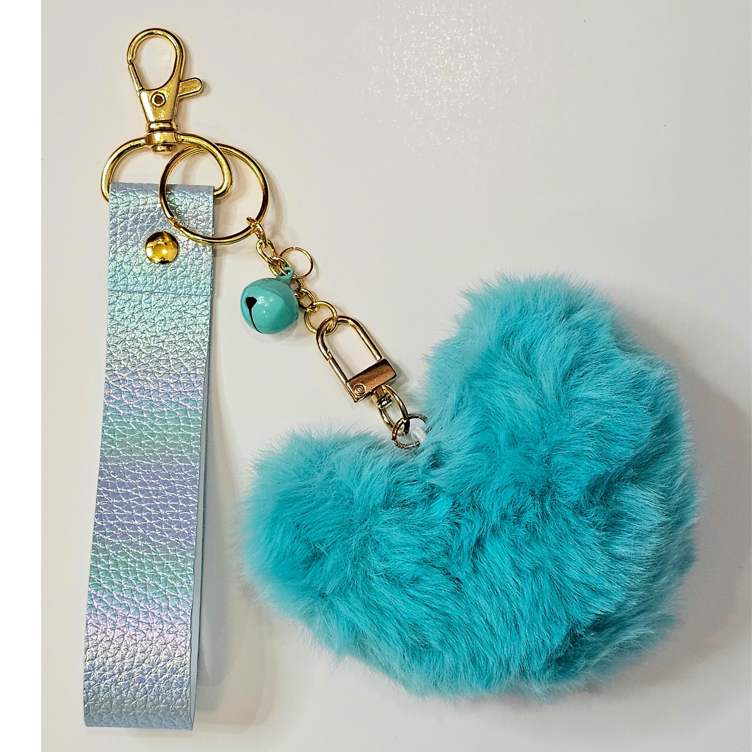 Fluffy Heart Keychain