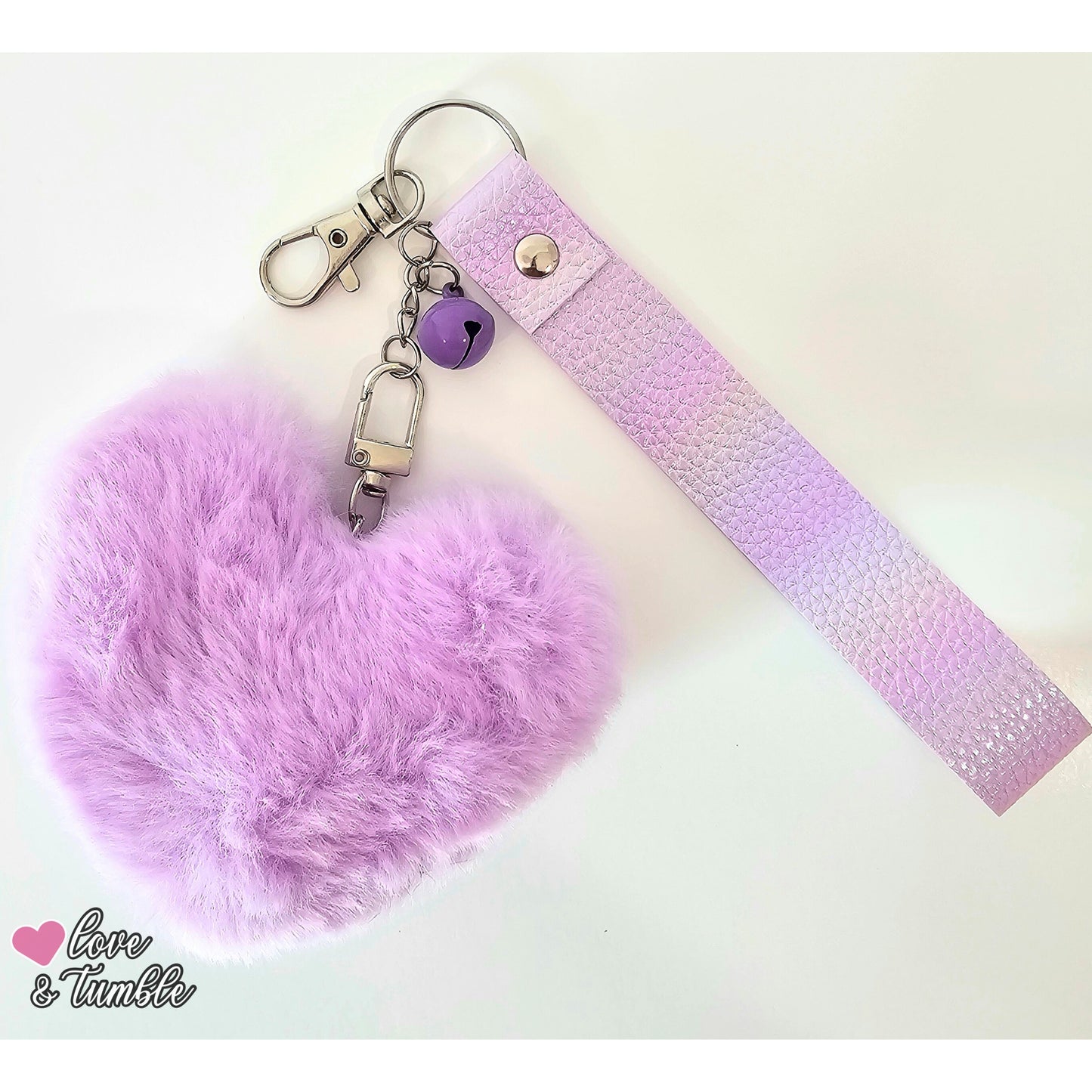 Fluffy Heart Keychain