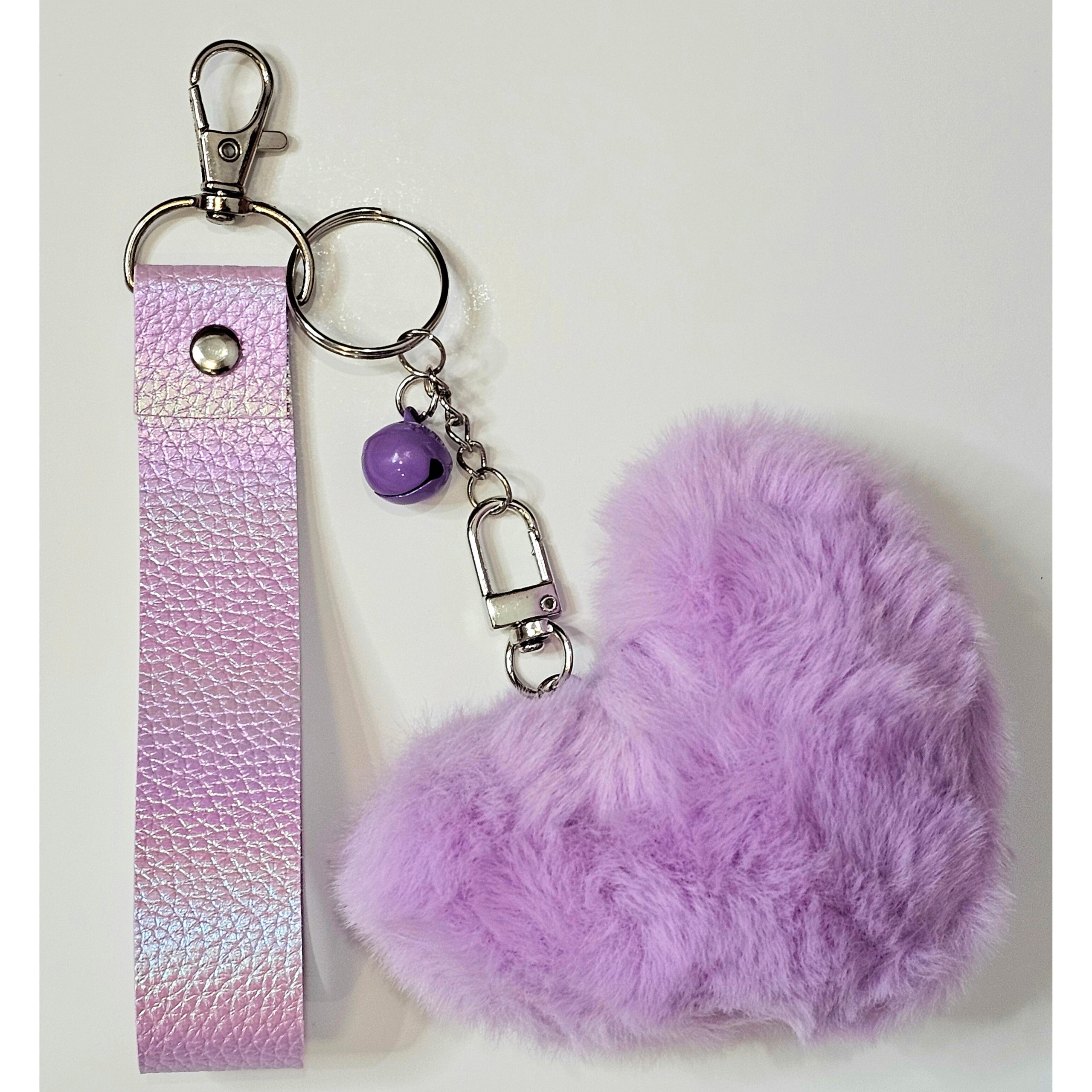 Fluffy Heart Keychain