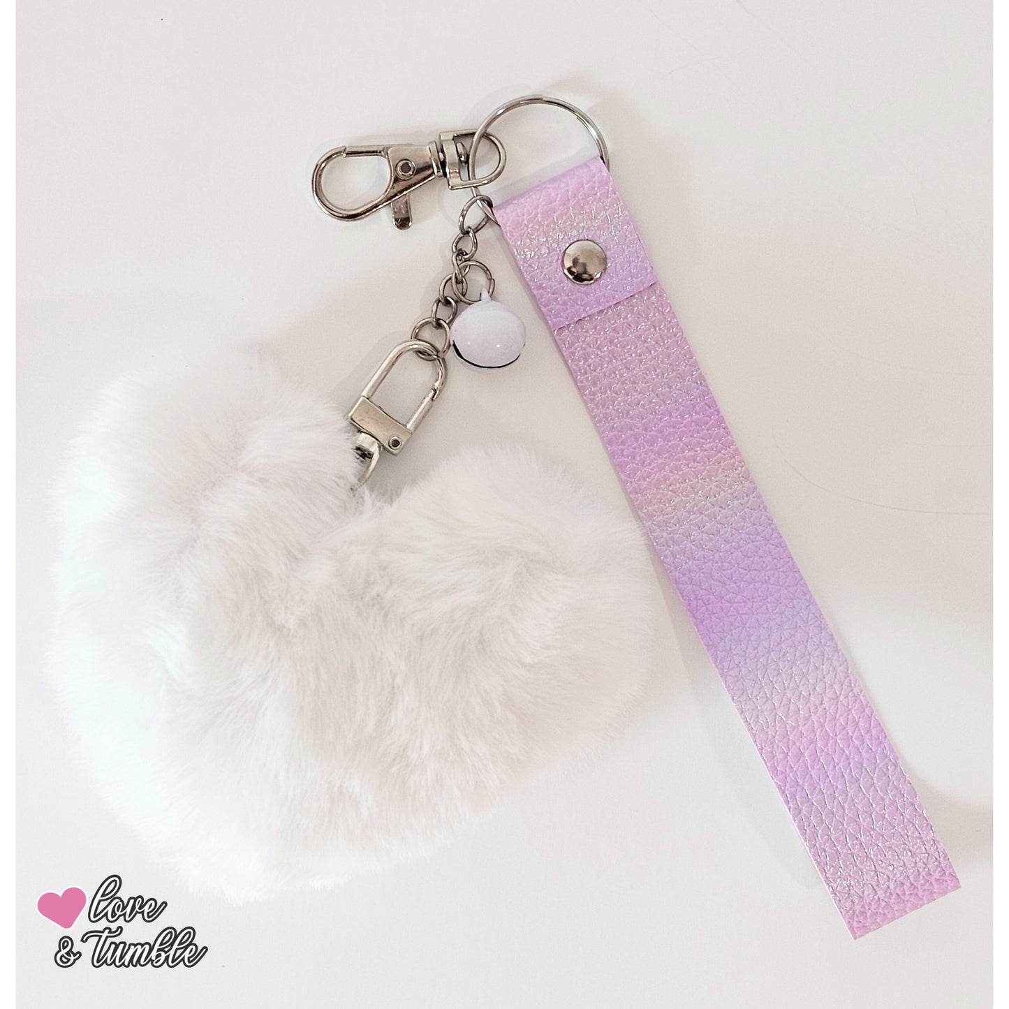 Fluffy Heart Keychain
