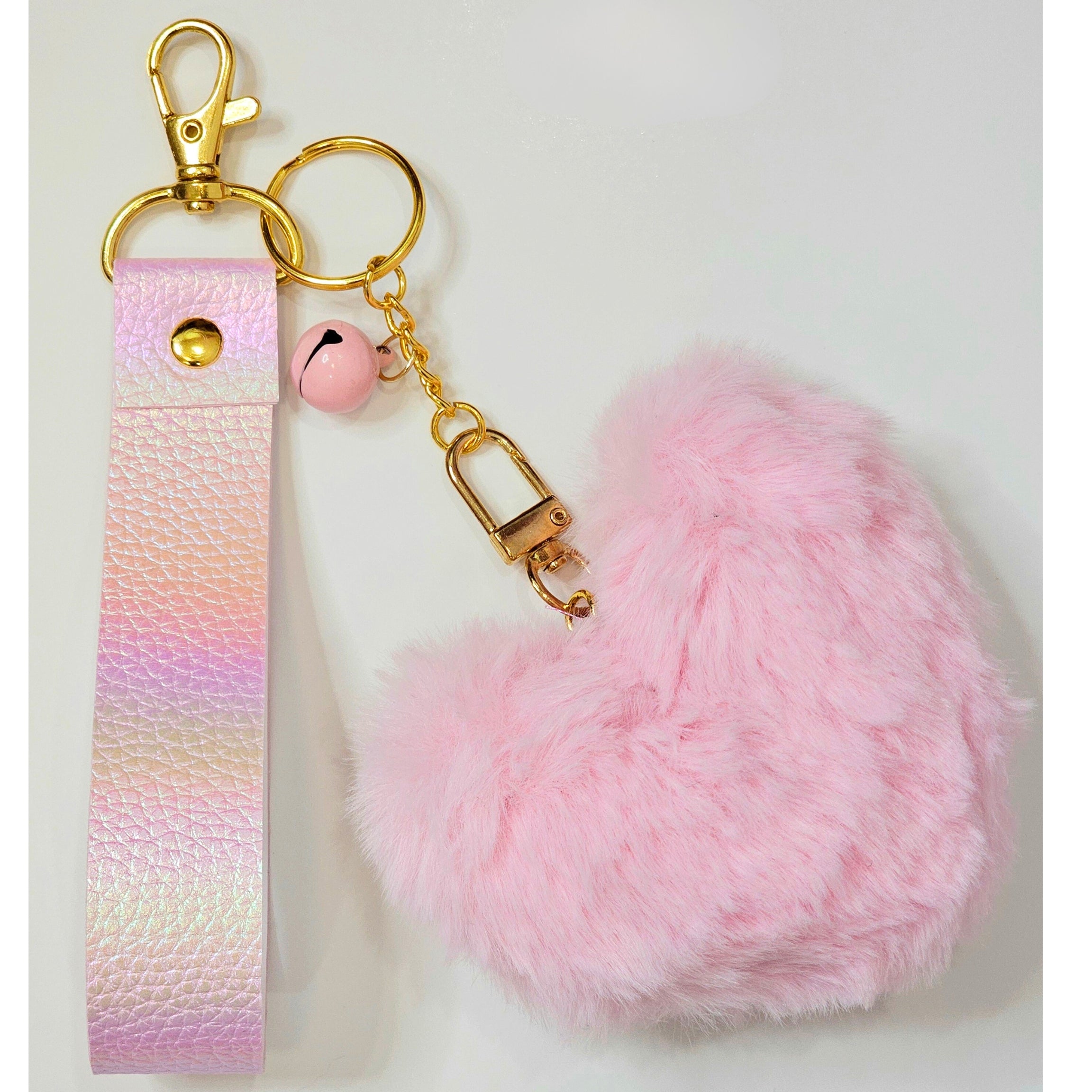 Fluffy Heart Keychain