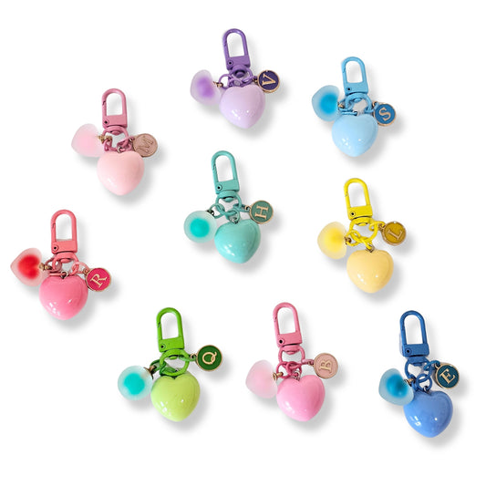 Initial Heart Keychain