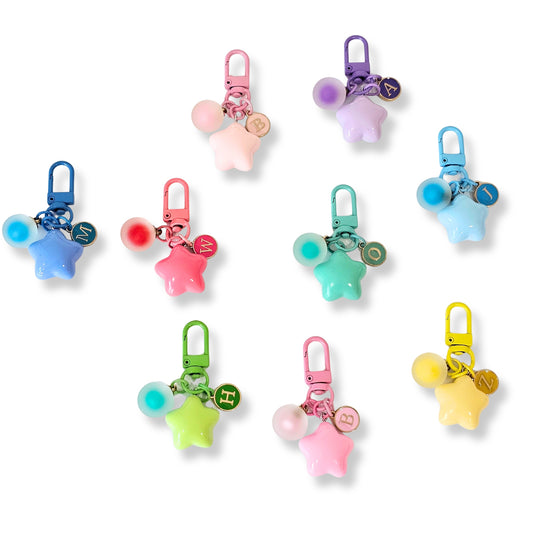 Initial Star Keychain