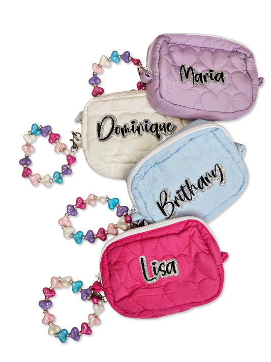 Heart Custom Puffer Pouch Bag