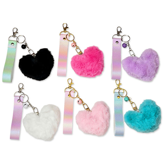Fluffy Heart Keychain